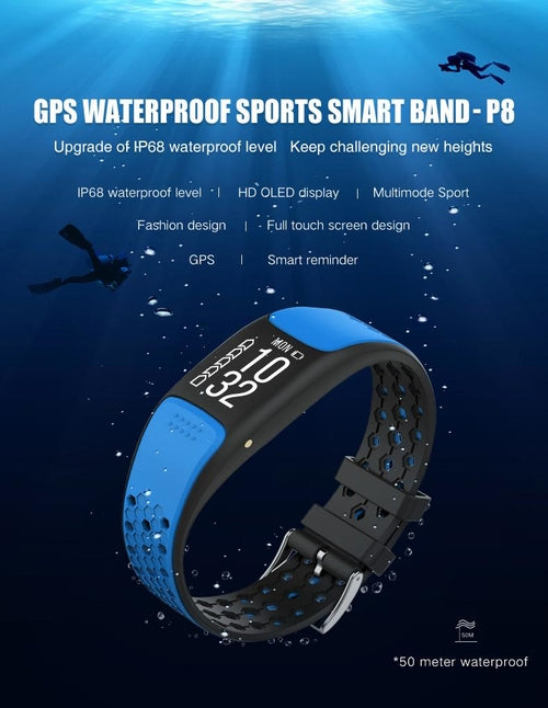 Sporty Fitness Tracker and Waterproof Swimmers Watch